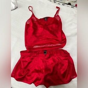 Never worn Victoria’s Secret lingerie crop top and short set